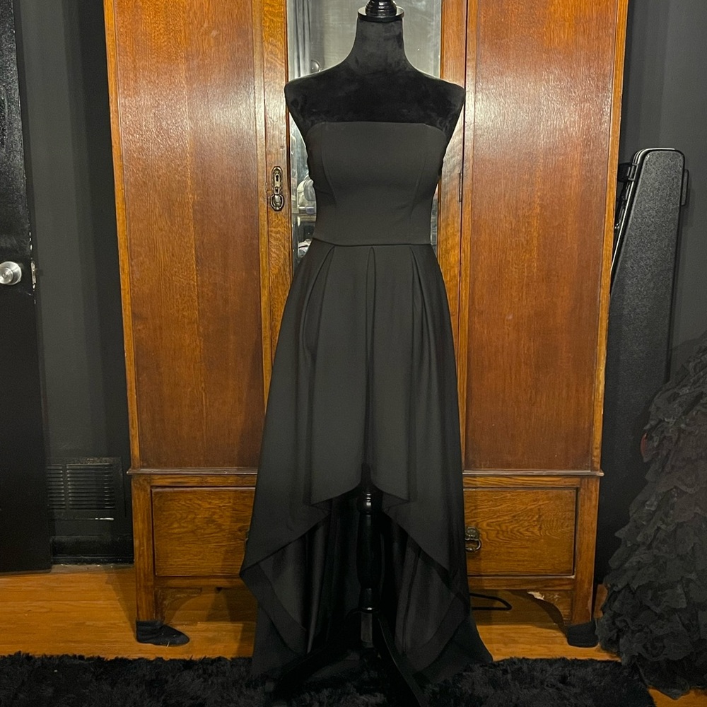 Strapless High-low black dress